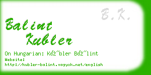 balint kubler business card